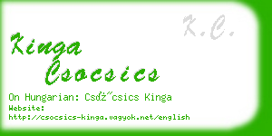 kinga csocsics business card